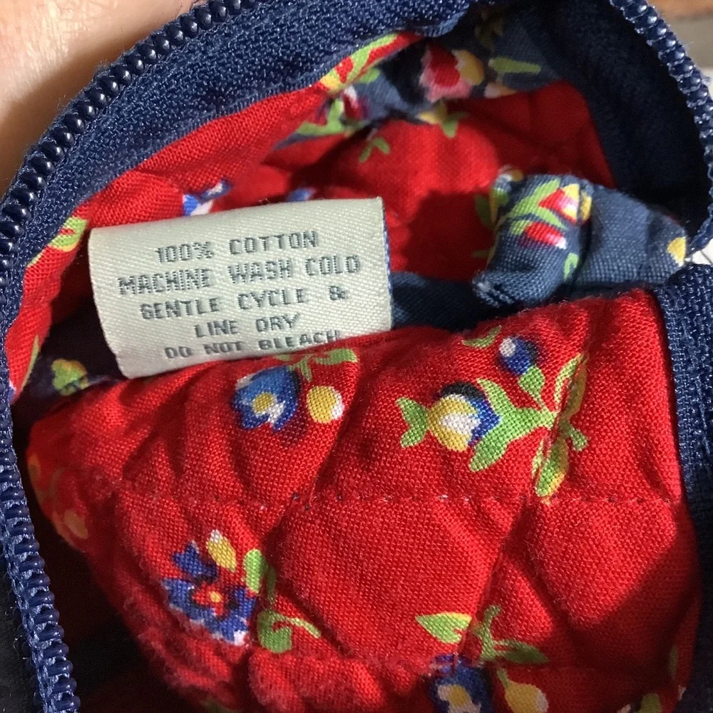QK Quilted Blue Floral Shoulder Bag